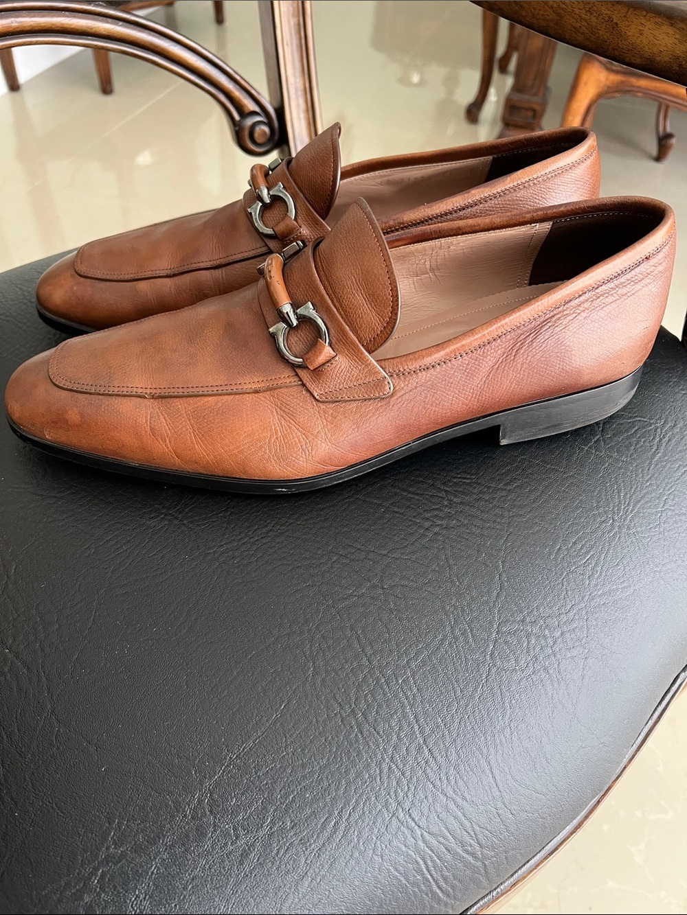 Salvatore Ferragamo Tan light brown Leather Bit Loafers - Picture 6 of 12